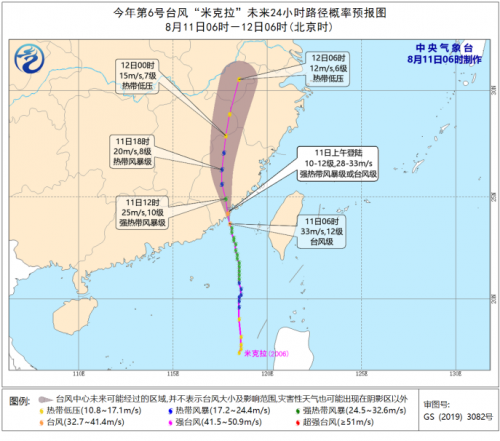 台风米克拉最新消息路径图:2020年6号台风最新位置