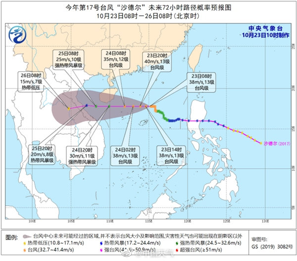 台风沙德尔最新路径