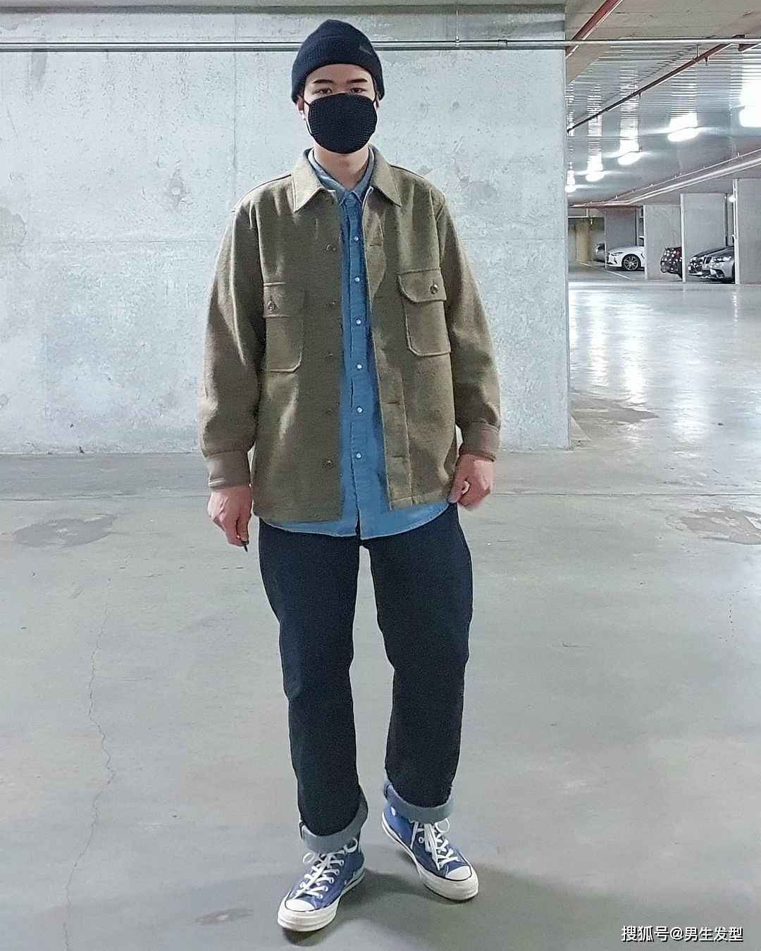 男生必会的“叠穿”技巧，外套衬衫这样搭配，颜值不高也很帅气